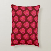 赤い装飾ハート アクセントクッション (裏面(縦))
