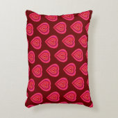赤い装飾ハート アクセントクッション (正面(垂直))