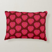 赤い装飾ハート アクセントクッション (裏面)