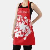 赤い装飾パーティーを祝おう エプロン (インサイチュ)