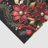 赤い装飾フラワーズホリデーティッシュペーパー 薄葉紙 (詳細)