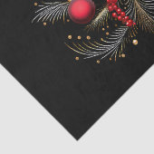 赤い装飾フラワーズホリデーティッシュペーパー 薄葉紙 (詳細)