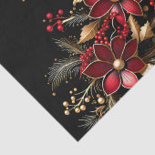 赤い装飾フラワーズホリデーティッシュペーパー 薄葉紙 (詳細)
