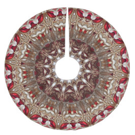 赤い装飾的なクリスマスツリースカート ブラッシュドポリエステルツリースカート