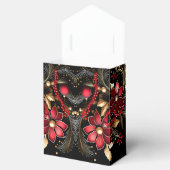 赤い装飾花ホリデーギフトボックス フェイバーボックス (オープン)