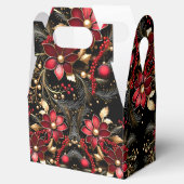 赤い装飾花ホリデーギフトボックス フェイバーボックス (オープン)