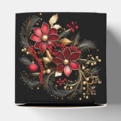 赤い装飾花ホリデーギフトボックス フェイバーボックス (上部)
