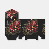 赤い装飾花ホリデーギフトボックス フェイバーボックス (折り畳みなし)