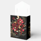 赤い装飾花ホリデーギフトボックス フェイバーボックス (オープン)