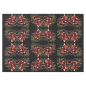 赤い装飾花ホリデーテーブルクロス テーブルクロス (正面(横))