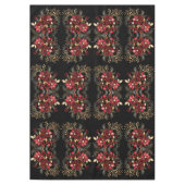 赤い装飾花ホリデーテーブルクロス テーブルクロス (正面)