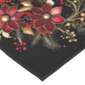 赤い装飾花ホリデーテーブルクロス テーブルクロス (アングル)