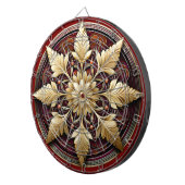 赤い装飾金ゴールド離れダートボード ダーツボード (正面右)