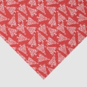 赤い裏地を持つ白いクリスマスツリー 薄葉紙 (詳細)