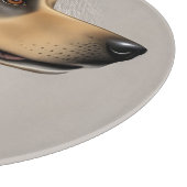 赤い襟を横に置いた優雅な犬 カッティングボード (角)