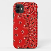 赤い西部のバンダナのスカーフの生地の覆い Case-Mate iPhoneケース (裏面)