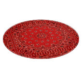 赤い西部のバンダナのペイズリーのスカーフの生地ガラスの芸術 カッティングボード (角)