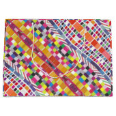 赤い見本とピカラフルクセル抱き枕 ラージペーパーバッグ (正面)