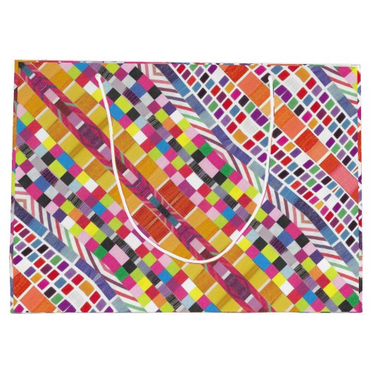 赤い見本とピカラフルクセル抱き枕 ラージペーパーバッグ (裏面)