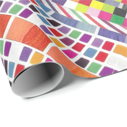 赤い見本とピカラフルクセル ラッピングペーパー (ロールコーナー)