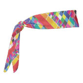 赤い見本、ストライプカラフル・ピクセル タイヘッドバンド (回転270)