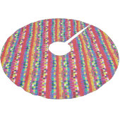 赤い見本、ストライプカラフル・ピクセル ブラッシュドポリエステルツリースカート (アングル)