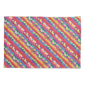 赤い見本、ストライプカラフル・ピクセル 枕カバー (裏面)