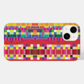 赤い見本、ストライプカラフル・ピクセル Case-Mate iPhoneケース (裏面 (横))