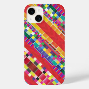 赤い見本、ストライプカラフル・ピクセル Case-Mate iPhone 14ケース