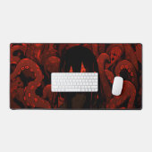 赤い触手ホラーアニメガール デスクマット (キーボード&マウス)