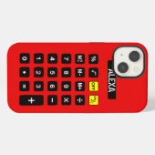 赤い計算機 キーパッド付き  iPhoneケース (裏面横)