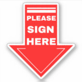 赤い記号ここに矢印 シール (正面)