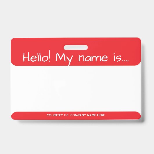 赤い訪問者IDのバッジ バッジ (正面)