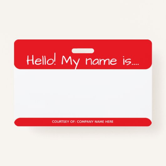 赤い訪問者IDのバッジ バッジ (正面)