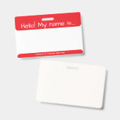 赤い訪問者IDバッジ バッジ (正面＆裏面)