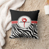 赤い詳細とのあなたの一流のシマウマのプリントの体操 クッション (ブランケット)