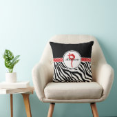 赤い詳細とのあなたの一流のシマウマのプリントの体操 クッション (椅子)