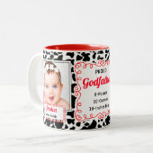 赤い誇りを持った写真とゴッドファーザーウェスタン牛のプリント ツートーンマグカップ (正面左)