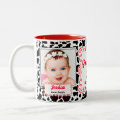 赤い誇りを持った写真とゴッドファーザーウェスタン牛のプリント ツートーンマグカップ (左)