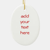 赤い認識度のリボン セラミックオーナメント (裏面)