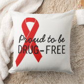 赤い認識度リボン+メッセージ クッション (ブランケット)