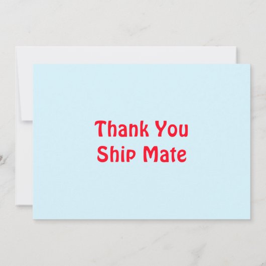 赤い誕生日パーティーでかわいいブロンド海賊ガール サンキューカード (裏面)