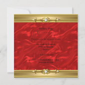 赤い誕生日パーティー ゴールド ダイヤモンド 招待状 (裏面)