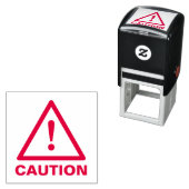 赤い警告警告三角形のアイコン セルフインキングスタンプ (インサイチュ)