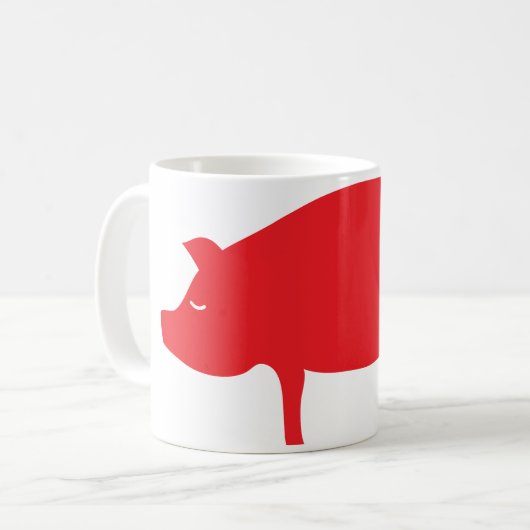 赤い豚のマグカップ コーヒーマグカップ (正面左)
