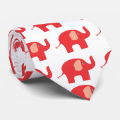 赤い象のタイ ネクタイ (ロール)