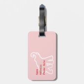 赤い象旅行バッグのラベルのテンプレート ラゲッジタグ (裏面縦)