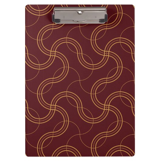 赤い豪華な波状のストライプパターン クリップボード (正面)