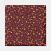 赤い豪華な波状のストライプパターン マグネット (正面)