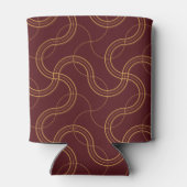 赤い豪華な波状のストライプパターン 缶クーラー (裏面)